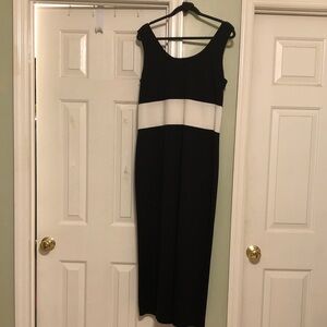 Chic Black and White Midi Dress